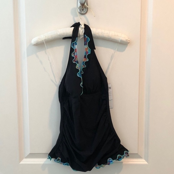 NWT Profile by Gottex Pinwheel Halter Tankini Top - Picture 7 of 16